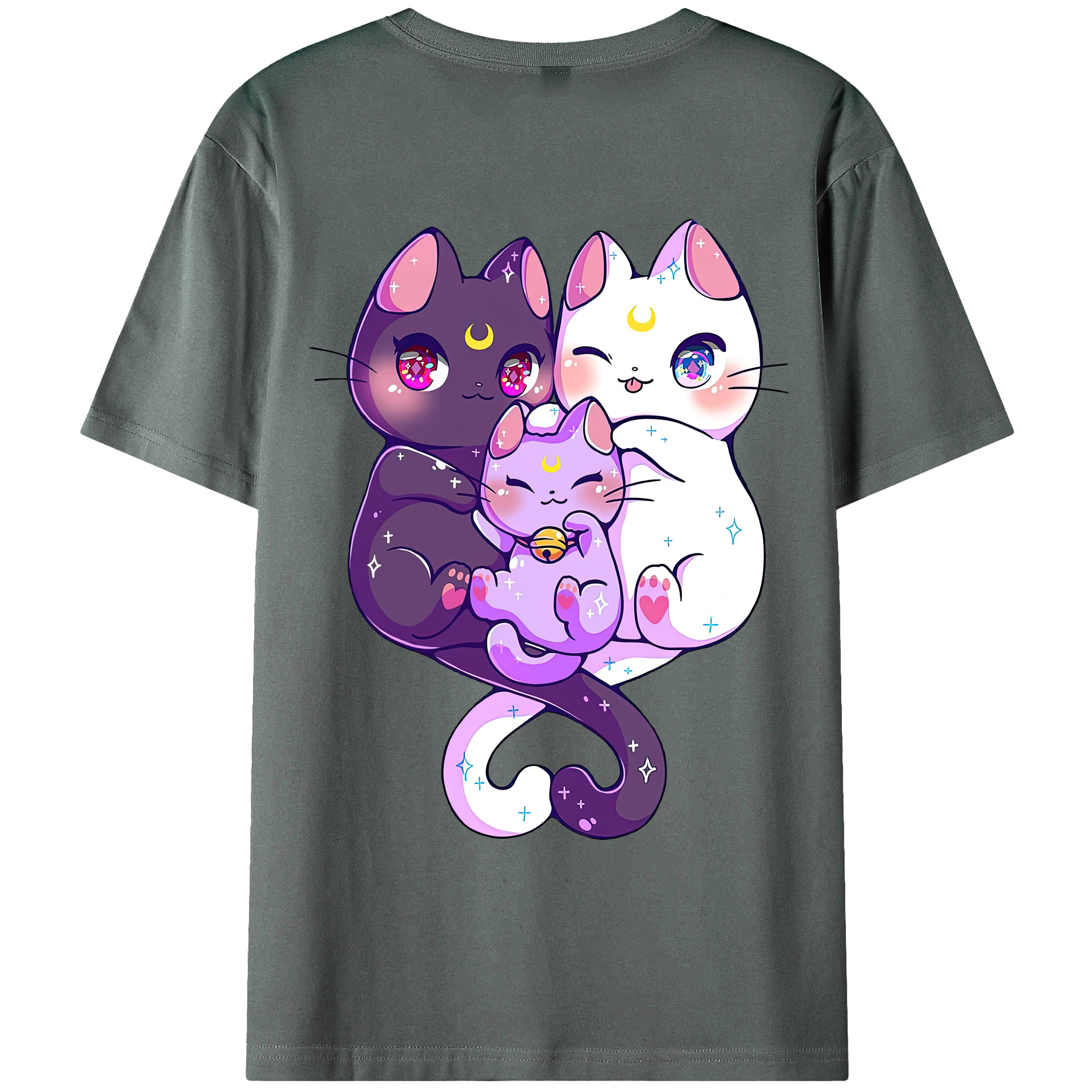 （画像用） 美少女戦士セーラームーン Sailor Moon 綿100％ メンズ半袖Tシャツ（バックプリント） 通気性